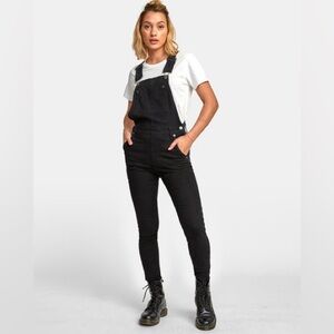 LEVIS black Denizen Skinny Fit High Rise Ankle Stretch Women's Overalls - XS